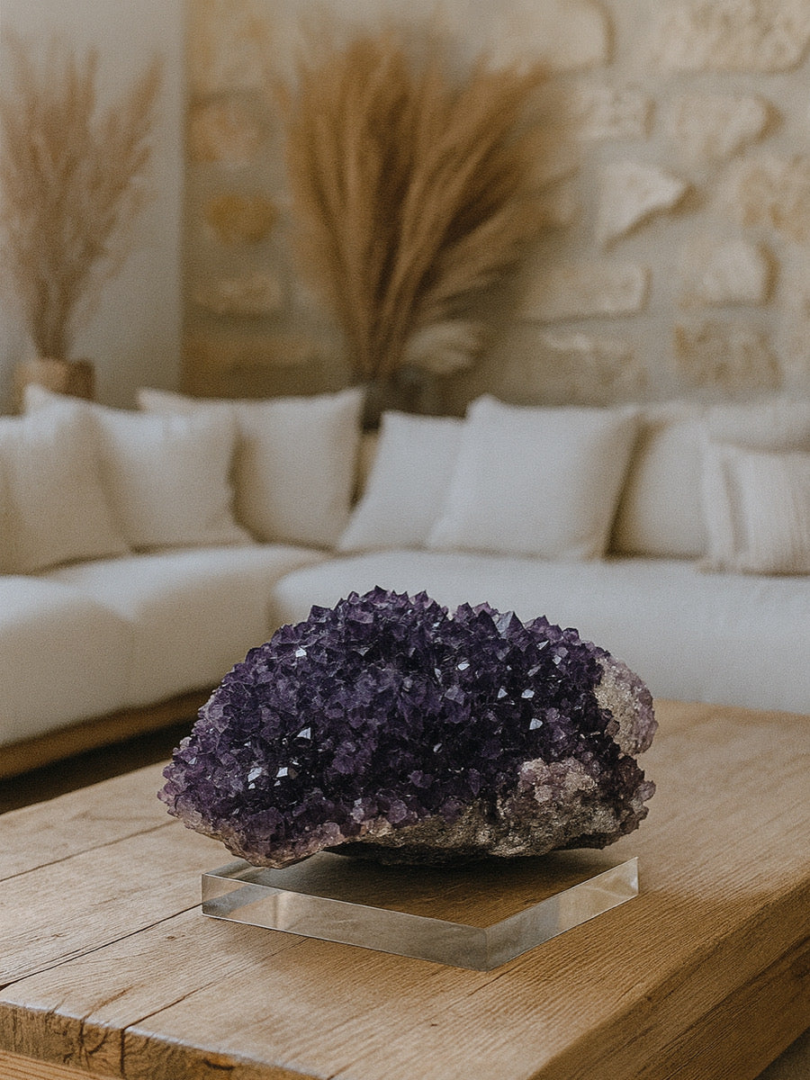 Amethyst Calcite Cluster